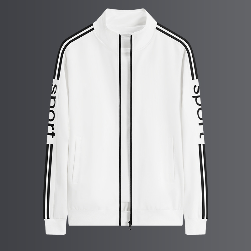 M - 8XL traje deportivo masculino primavera y otoño jersey de cuello vertical correr ocio conjunto de dos piezas suelto tendencia grande chaqueta