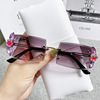 Rectangular small sunglasses suitable for photo sessions, 2023, European style, gradient