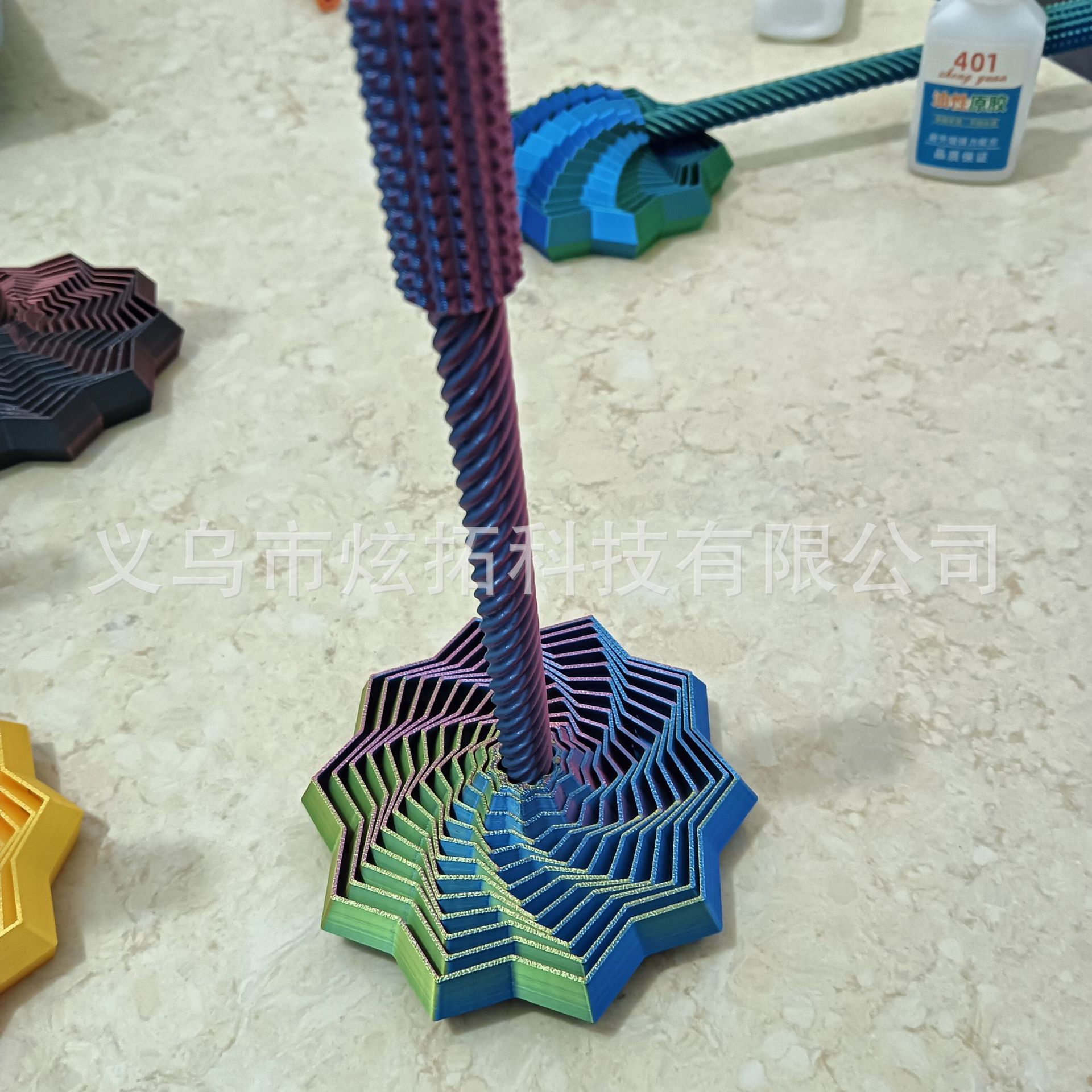 Impresión 3D descomprimida estrella ilusión óptica plegable juguete de puzzle infantil poligonal torre de rábanos espiral mesa tridimensional image 24