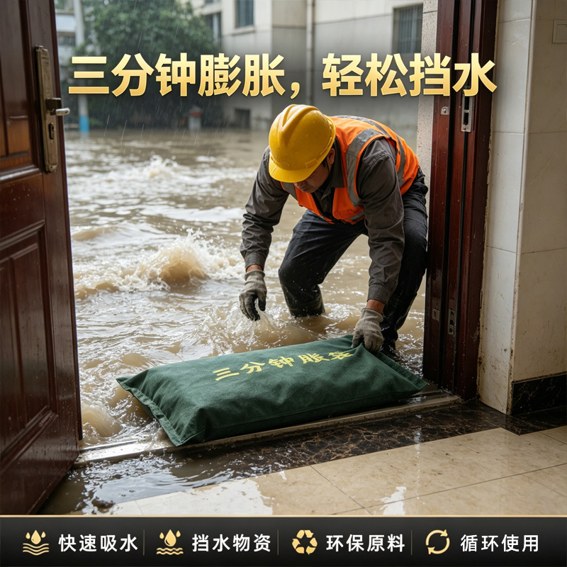 加厚无纺布防汛沙袋自吸水膨胀袋可跨境代发亚马逊外贸消防沙袋