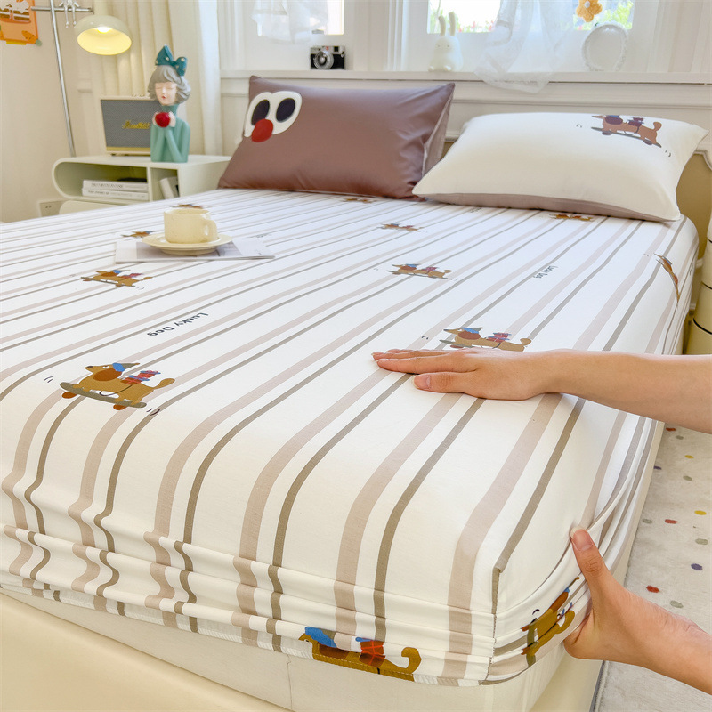 Nueva funda de cama de algodón de algodón de una sola pieza de colchón grueso funda de cama antideslizante funda de polvo funda de cama 2024 nuevo