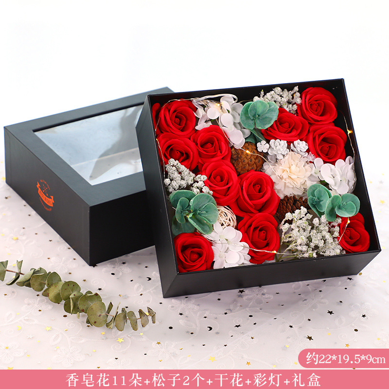 Regalo del Día de San Valentín para la novia esposa novias madre Navidad simulación jabón Rosa ola bola ramo