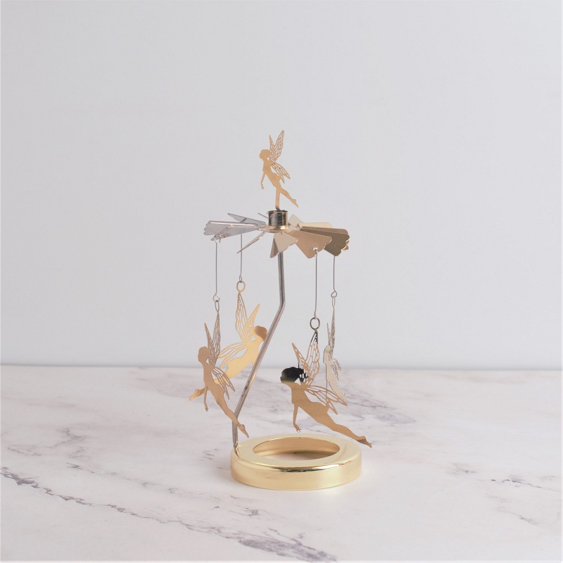 Profesional INS Amazon fabricante romántica aromaterapia vela de vidrio cubierta inteligente giratoria de acero inoxidable candelabro linterna