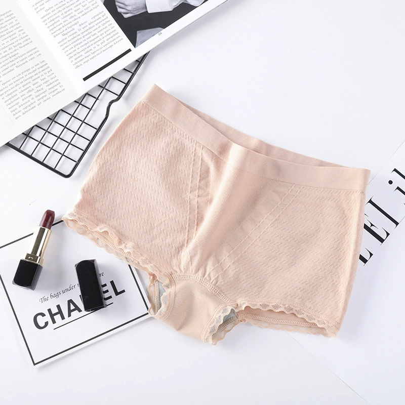 Японские хлопковые дышащие кружевные штаны для коррекции формы бедер, средняя посадка; цвета: фуксия/серый/черный/телесный