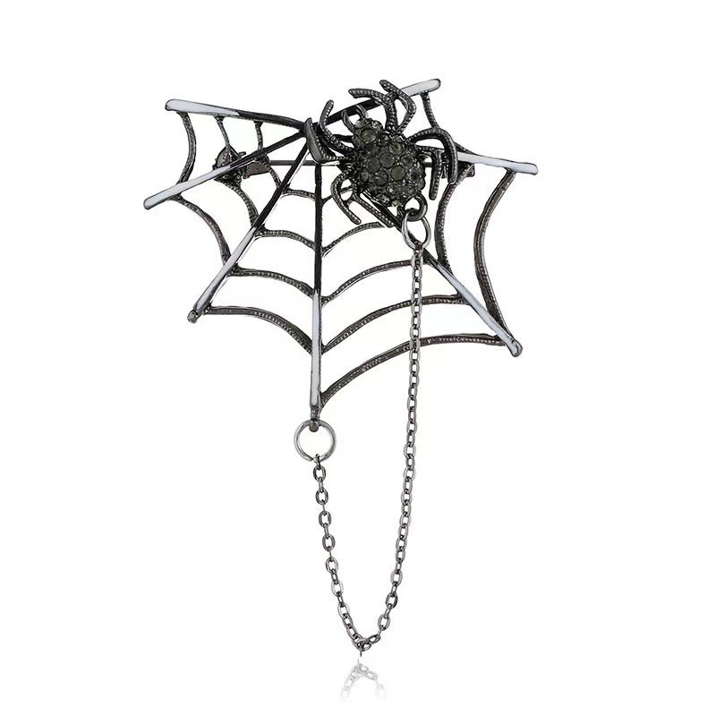 Spider Brosche Mit Kristallen Halloween Modisches Accessoire_voghion.com