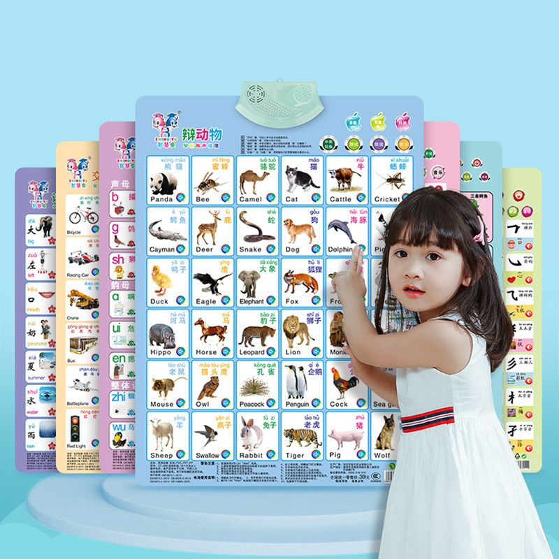 Children's Audio Wall Chart, Toddler Cognitive Enlightenment, Early Education, Pronunciation, Baby Reading Pictures, Literacy, Pinyin Wall Sticker Toy