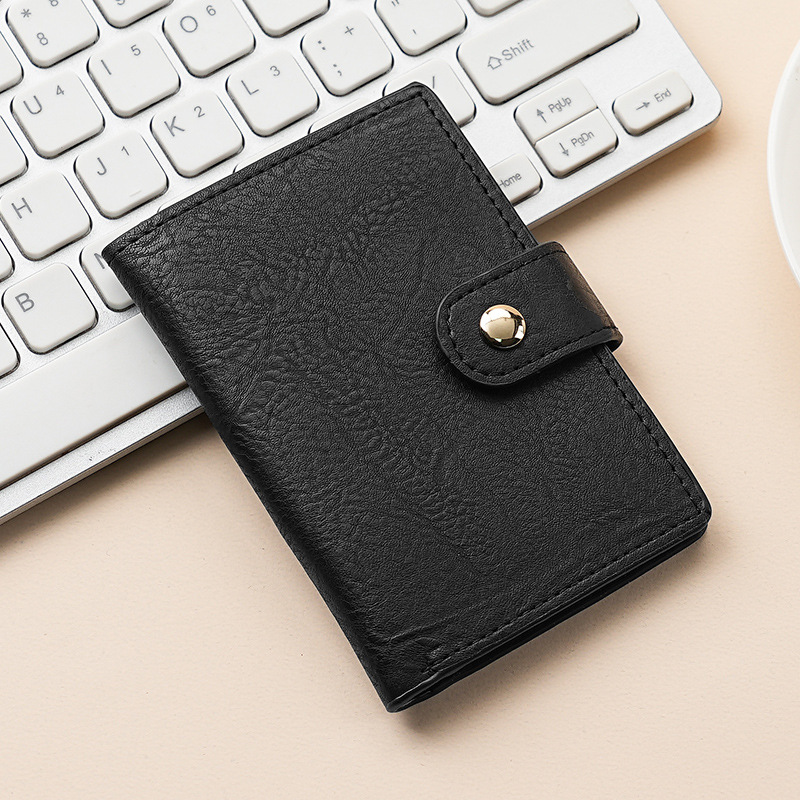 Cartera de alta calidad para hombres, exquisita y compacta multifuncional, cartera corta plegada, ultra delgada y simple, una pequeña cartera de tarjetas.