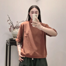 简梦半高领T恤 2025秋季新款 气质宽松五分袖上衣打底衫女250818