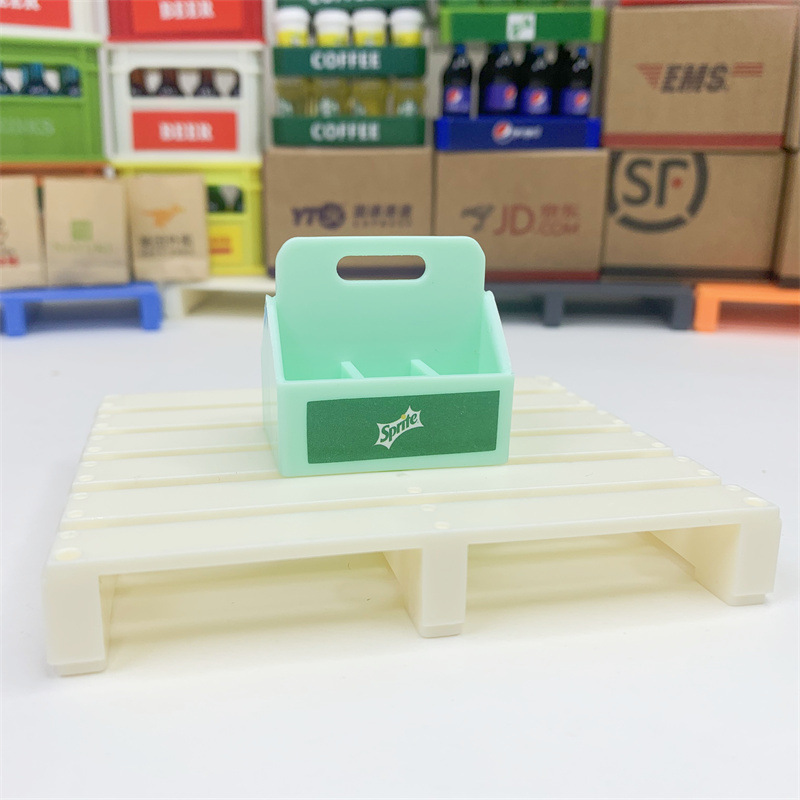 Doll House Mini Miniature Food Play Scene Supermarket Beverage Small Basket diy Play House Simulation Portable Basket Toy