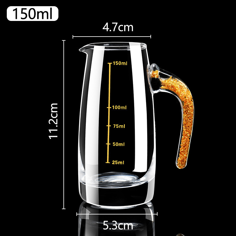 Taza de vino blanco conjunto casero pequeña copas de oro de hoja de oro copas de vino de una taza de vino de vidrio de alta calidad con marco