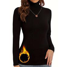 T 35196 Solid Color High Neck Long Sleeve Top ��ɫ��������