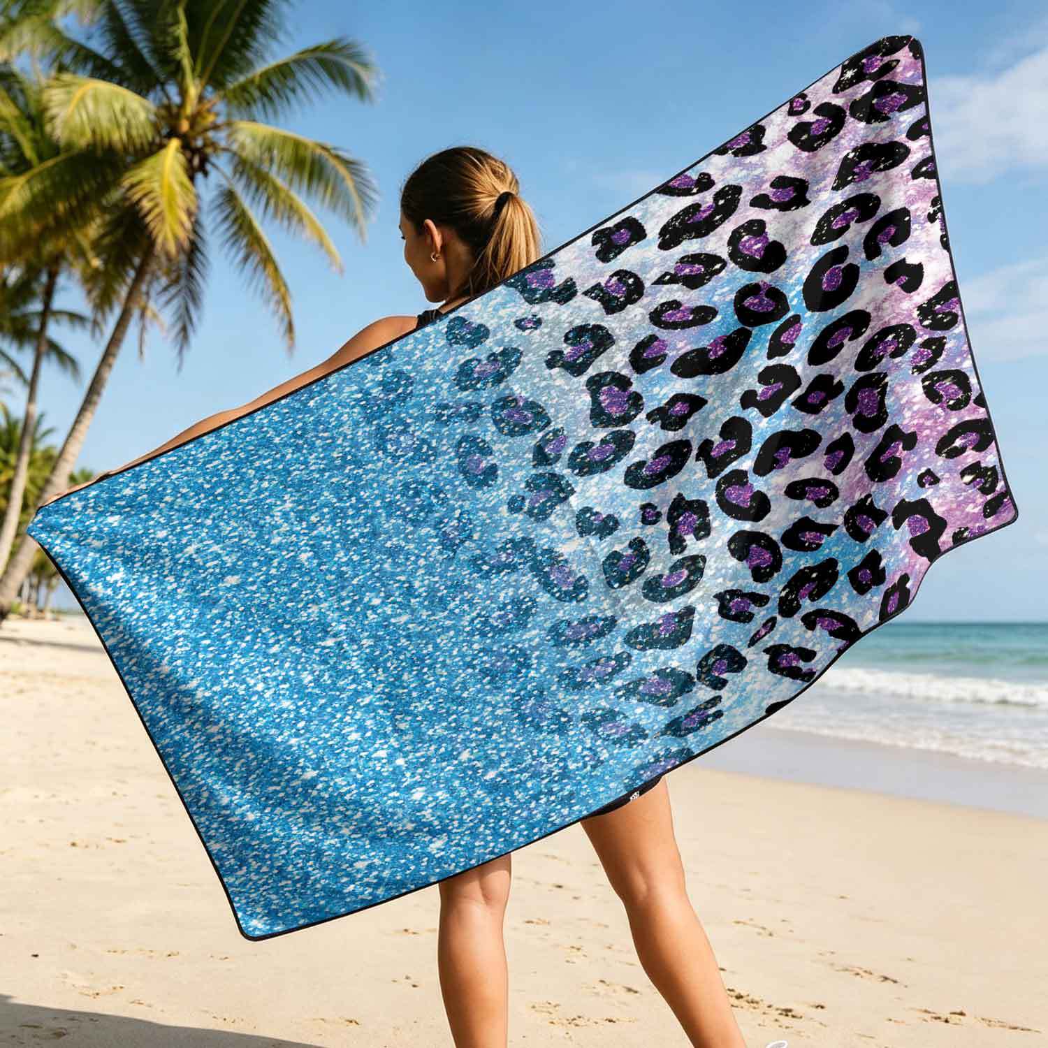 2-piece dual-use car seat cover, ultra-fine fiber, can be used as a beach towel, printed car protective seat cover 13