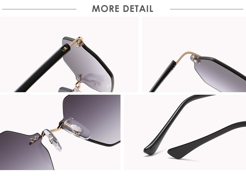 New Style Fashion Frameless Polygonal Multicolor Metal Sunglasses display picture 10