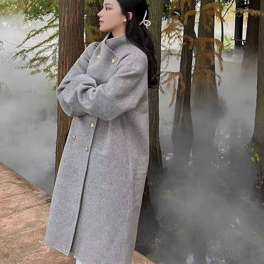 毛呢大衣女高个子色高级感新款燕麦款秋冬季2026外套显瘦加长韩系