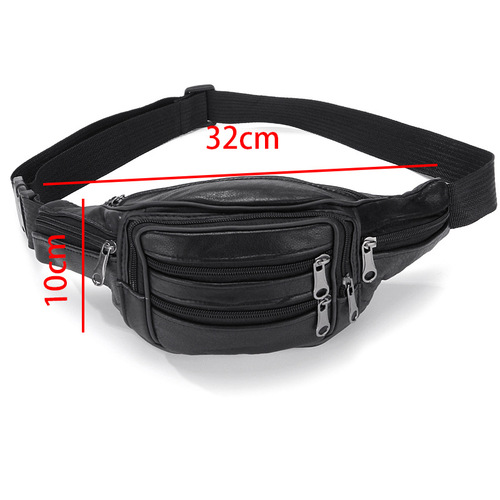 6 multifunctional cowhide waist bags for men large capacity street stall business cashier coin purse manufacturer wholesale