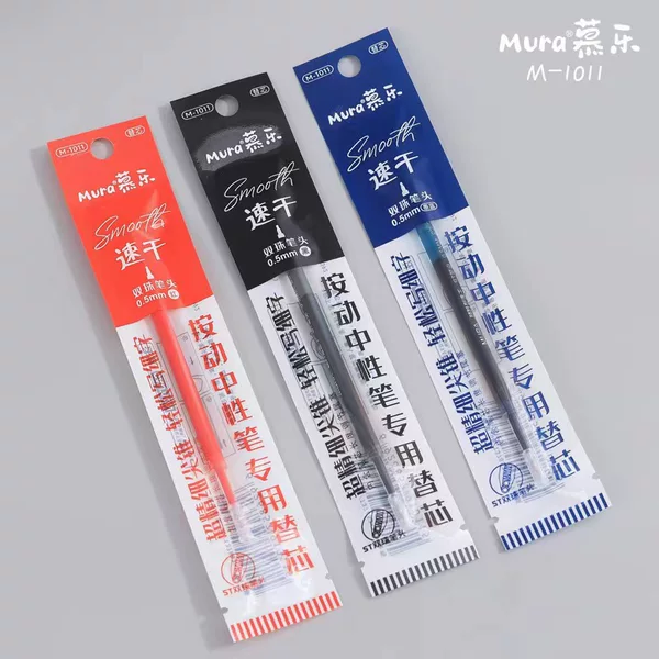Mule original replacement refill press gel pen straight pen pen ST tip CS tip red black ink blue refill