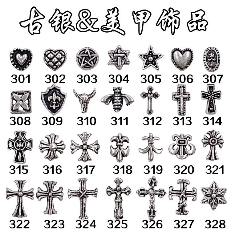 Аксессуары для ногтей Темный стиль вязанное крючком сердце онлайн знаменитости Ретро ювелирные изделия из сплава Новый крест аксессуары для ногтей