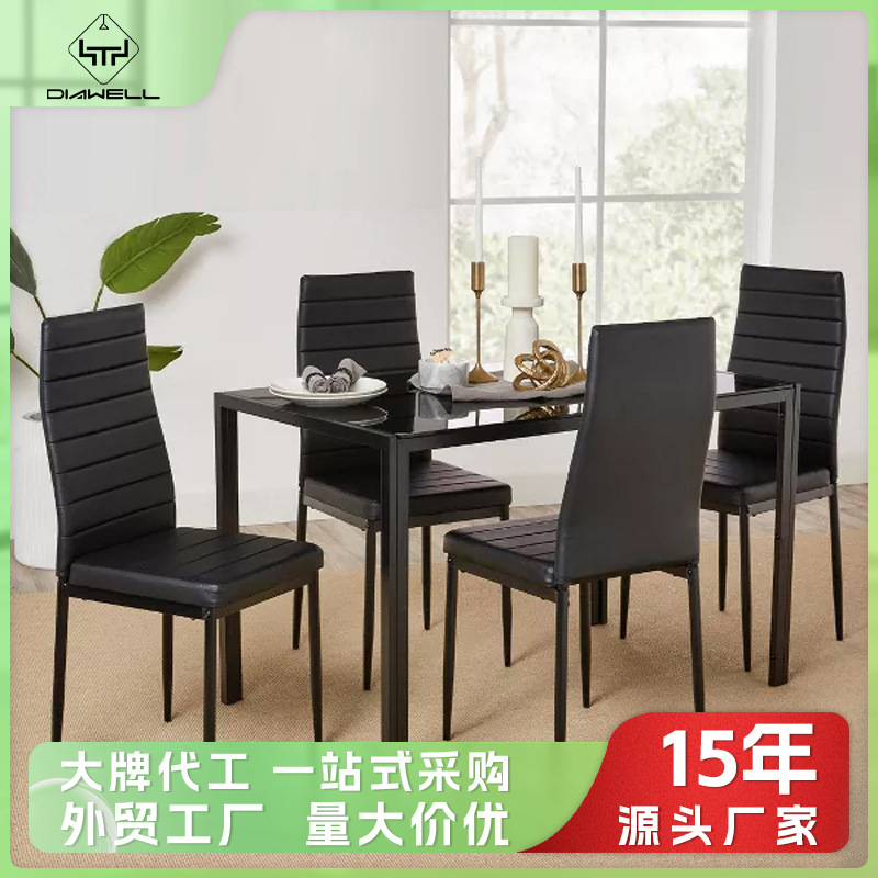 Exportación Wayfair vidrio temperado mesas de comedor sillas transparentes nórdicas mesas de comedor rectangulares