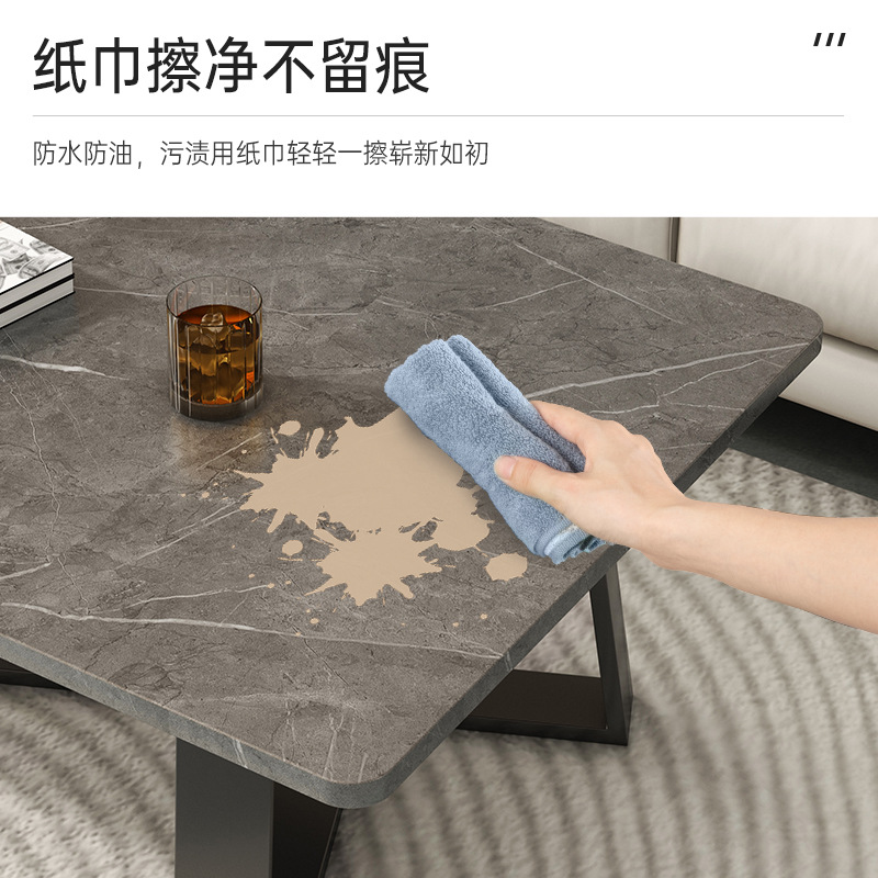 Mesa de té de roca al por mayor sala de estar doméstica nueva mesa pequeña simple de estilo italiano mesa de té de oficina de lujo