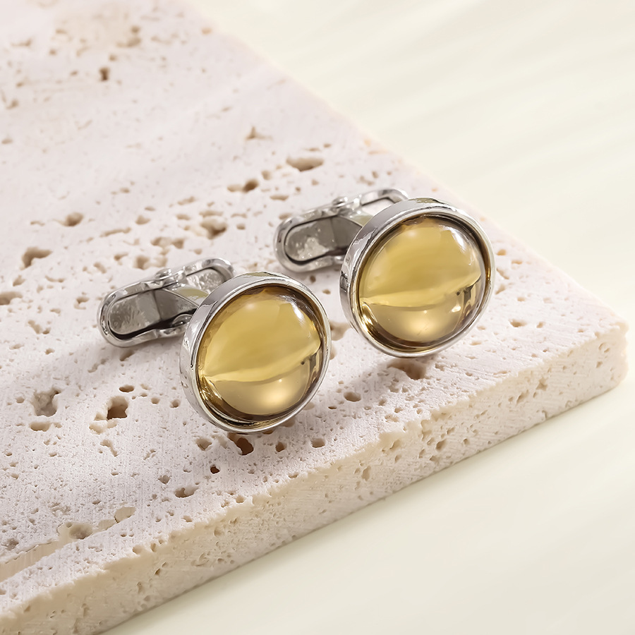 Manschettknappar med ädelsten för herrskjorta retro stil_voghion.com