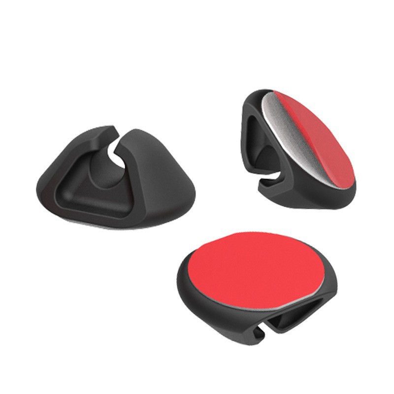 단일 구멍 검정색 케이블 정리기(강한 회색 접착제)