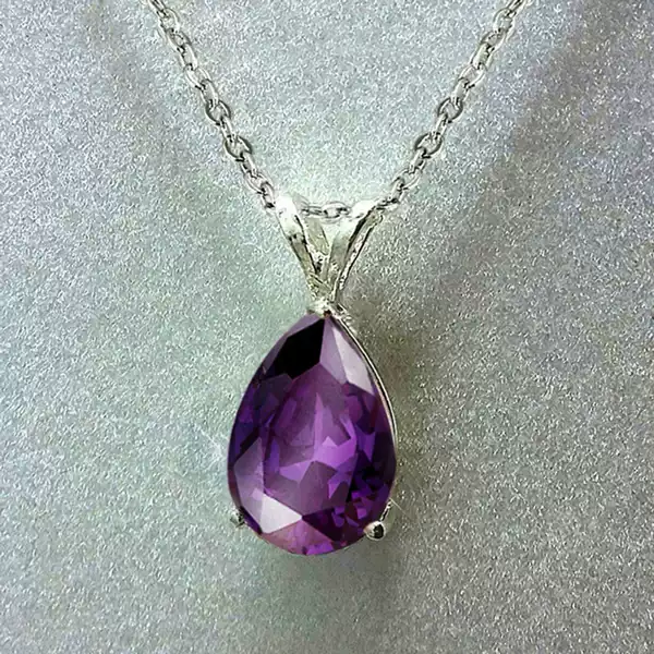 New cross-border European and American fashion water drop-shaped necklace, stylish and simple design with diamond inlay pendant necklace