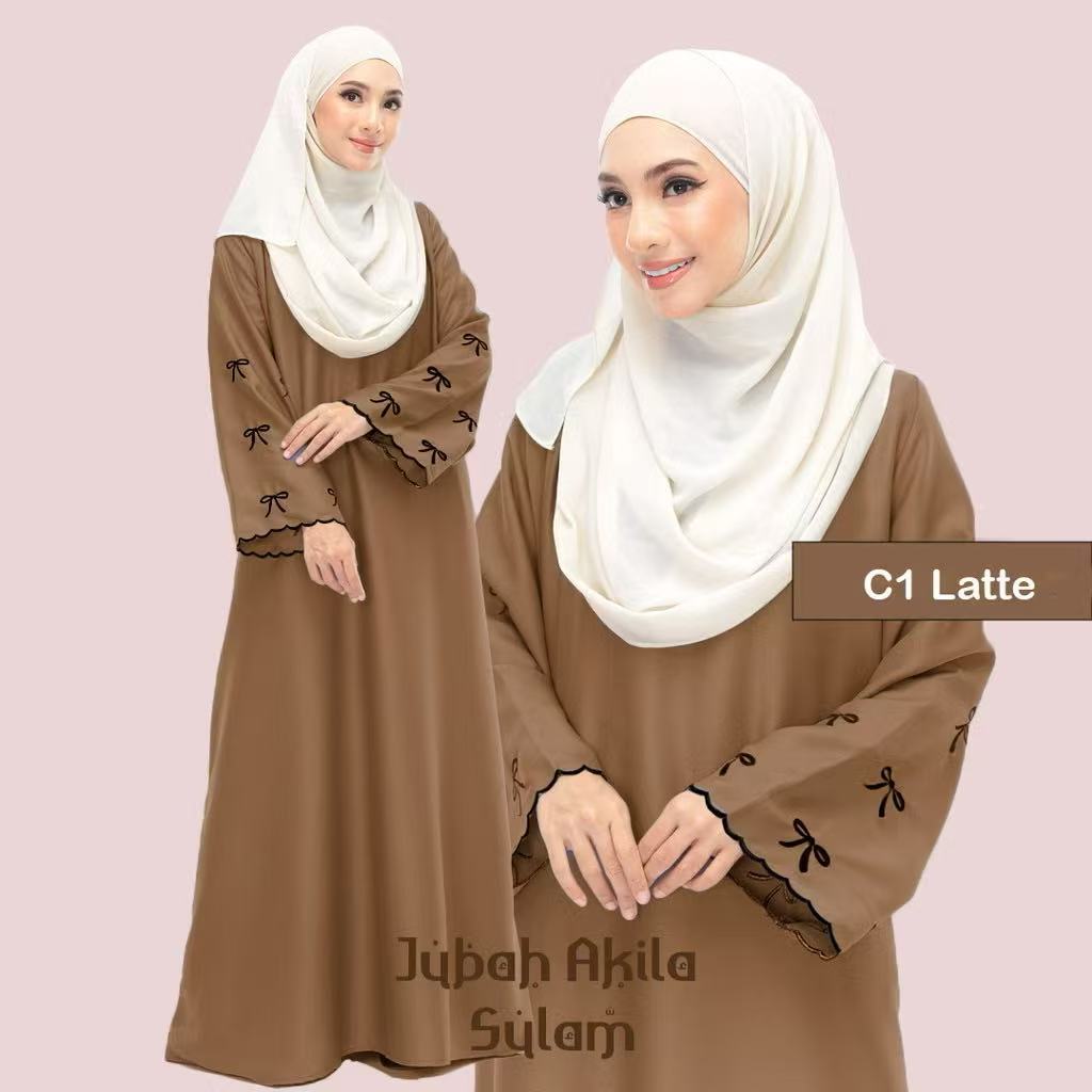 In-stock 2026 New Cross-border Middle Eastern Robe Solid Color Embroidered Loose Plus-size Dress_ecoleips.com