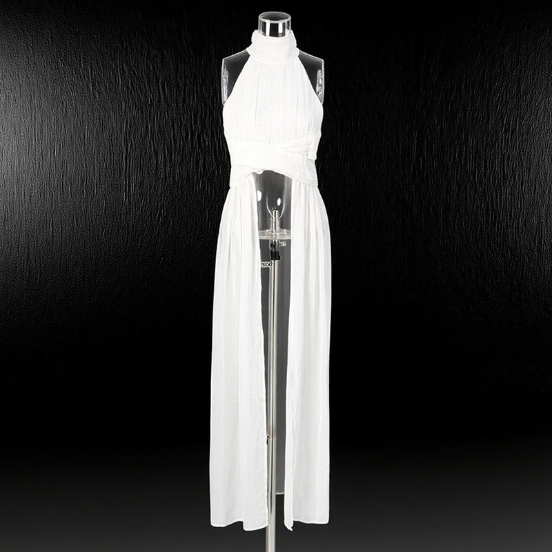 French-Style Gentle Top 2026 New Model Solid Color High-Neck White Fashionable Sheer Lace Slit Hem Shirt for Women