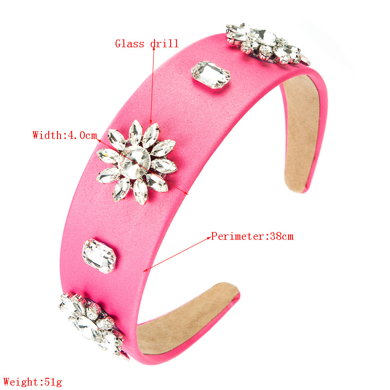 Baroque Wreath Headgear Glass Drill Headband Fashion Solid Color Fabric Headwear display picture 1