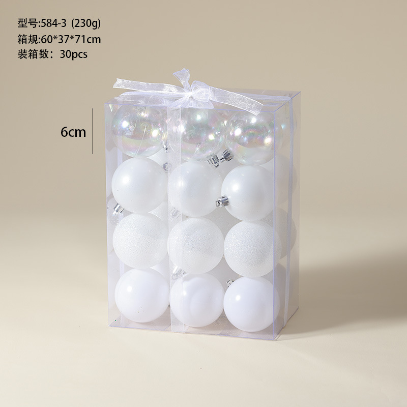 Champagne de alta gama traje blanco caja de regalo bola de Navidad decoración de árbol de Navidad colgante colgante bola pintada bola transparente