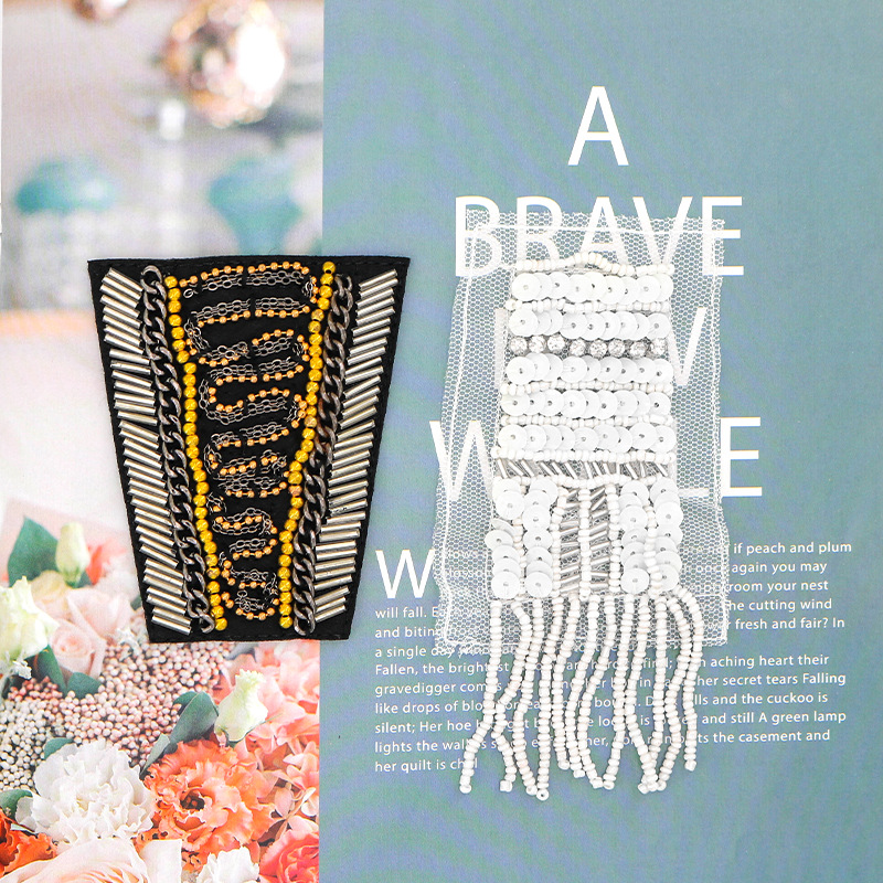 新款双色流苏网纱泡珠吊吊搭配潮款服装辅料鞋帽配饰服装辅料