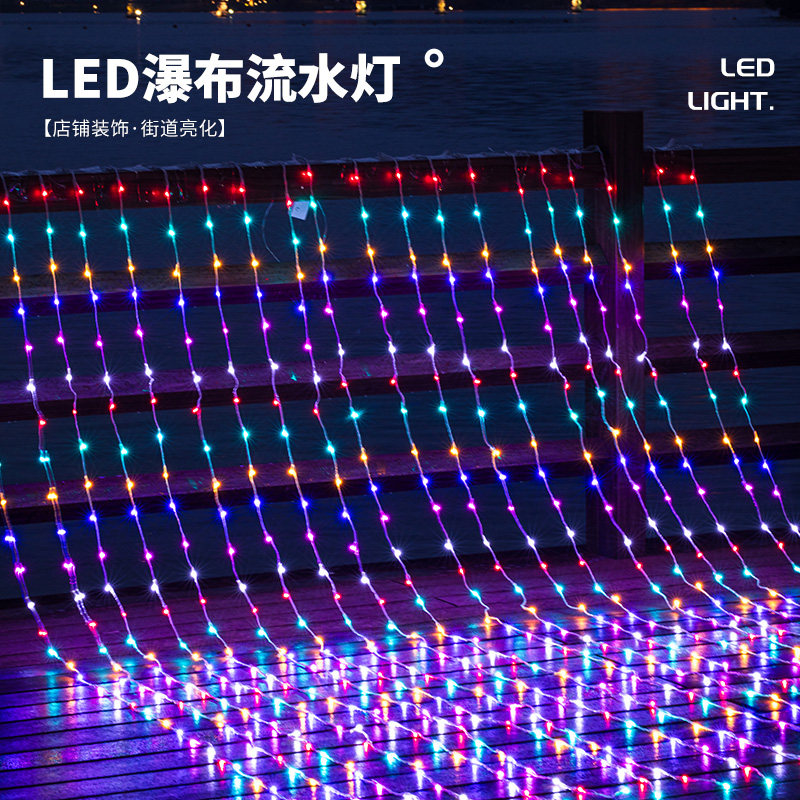 lámpara exterior lámpara de cascada solar lámpara de agua corriente lámpara impermeable jardín LED estrella de color color balcón decoración lámpara de atmósfera image 3