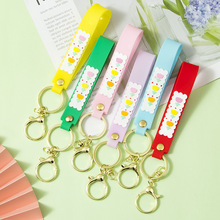 猫咪钥匙扣带子皮绳 钥匙带pvc软胶硅胶挂绳公仔配件手绳手腕带