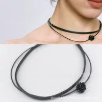 Маленькое двухслойное ожерелье с розой, колье-цепочка на ключицу, высококачественная доступная роскошная ниша для летних девочек, милая и крутая