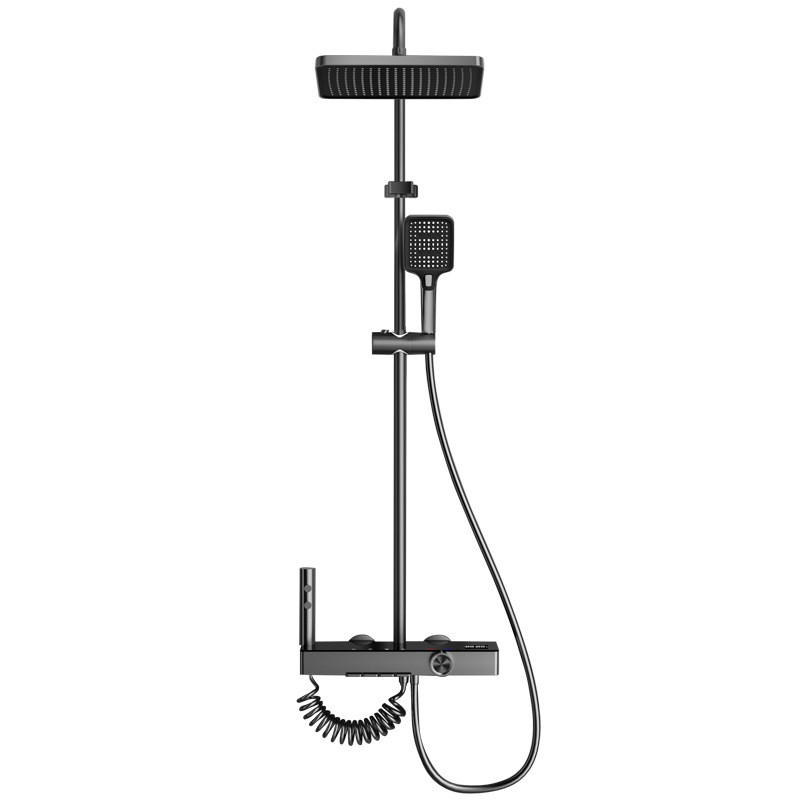 Ducha de baño doméstico conjunto de teclas de piano mixtas de pulverización presurizada de cobre caliente y frío agua superior pulverización hotel idéntico