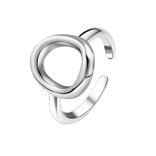 Titanium steel open ring plated with 14K real gold, non-fading, high-end women's ring, stainless steel hydraulic ring wholesale