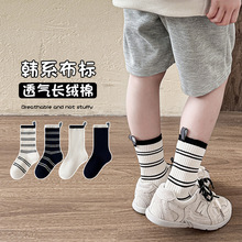 儿童袜子春秋棉男女童无骨中筒袜韩版ins布标学生运动潮袜秋季
