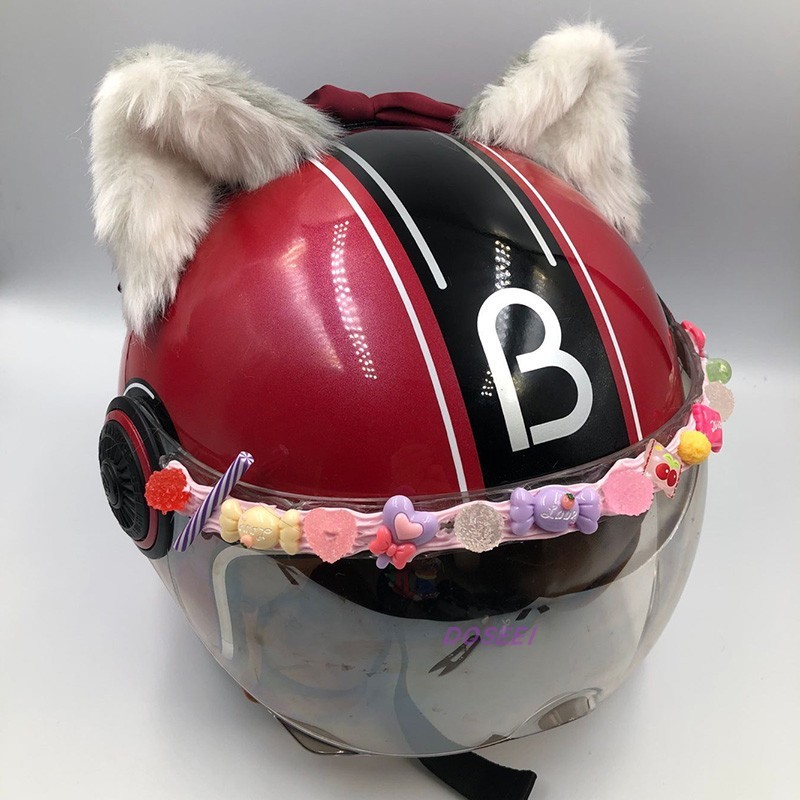 ネット有名人の同じスタイルのヘルメット装飾立体猫耳オートバイ電気自動車オートバイスキーヘルメットテイクアウトアクセサリー女神|undefined