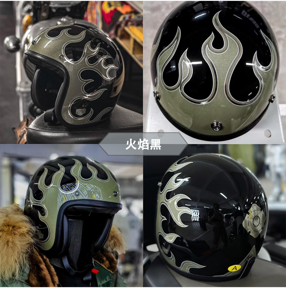 Italian TRRF Retro Half Helmet Carbon Fiber Motorcycle Helmet