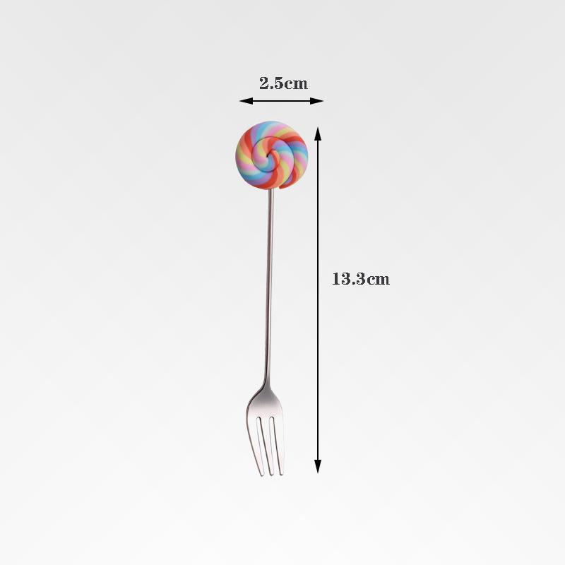 다채로운 실버 롤리팝 포크