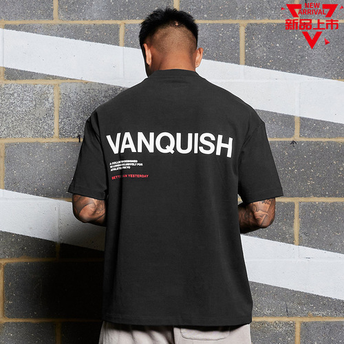 VQ Muscle Fitness Brothers Loose Plus Size Short Sleeve Men's Outdoor Sports Casual Elastic T-shirt, Drop Ship One Piece