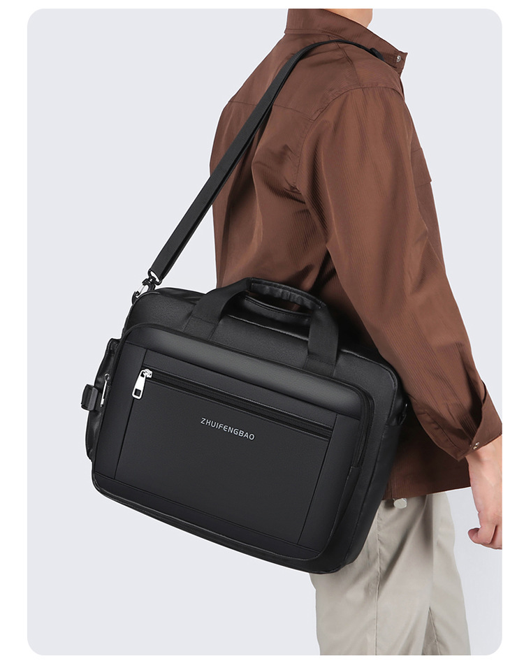 High-end briefcase, 2024 new minimalist men's large-capacity casual sports single-shoulder bag, water-resistant for cross-border use undefined