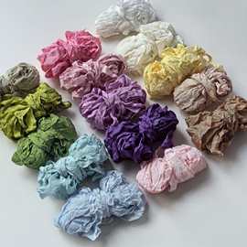 F1手工娃衣做旧丝光复古古董褶皱丝带blythe小布扎头发蝴蝶结丝带