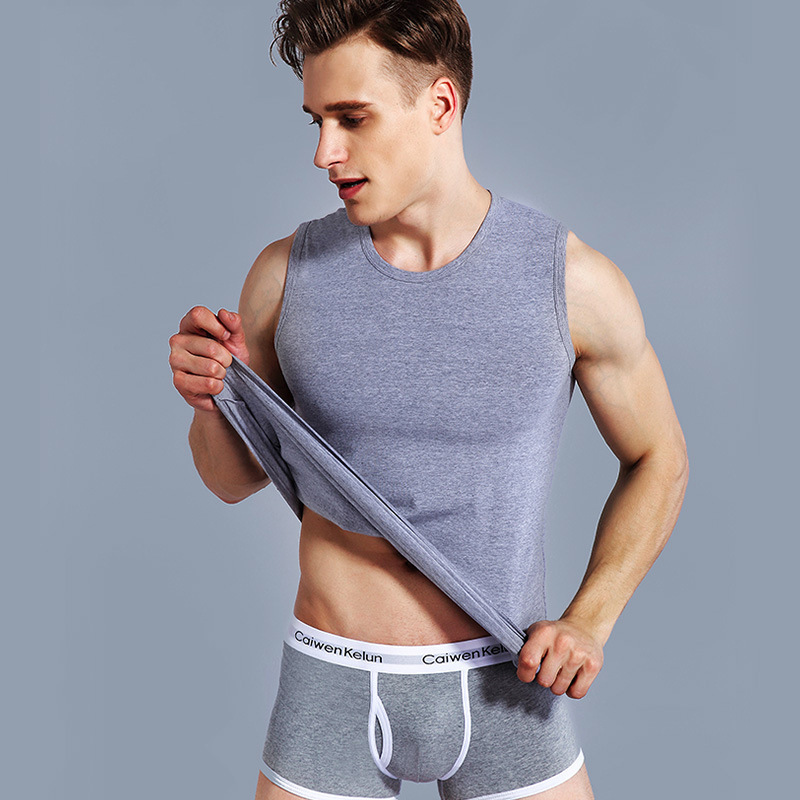 Summer breathable sports vest with a round collar for gym