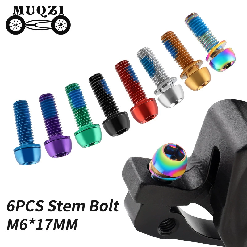 MUQZI горный дорожный велосипед, винт суппорта дискового тормоза M6 * 17 мм, цветной винт с блокировкой кривошипа