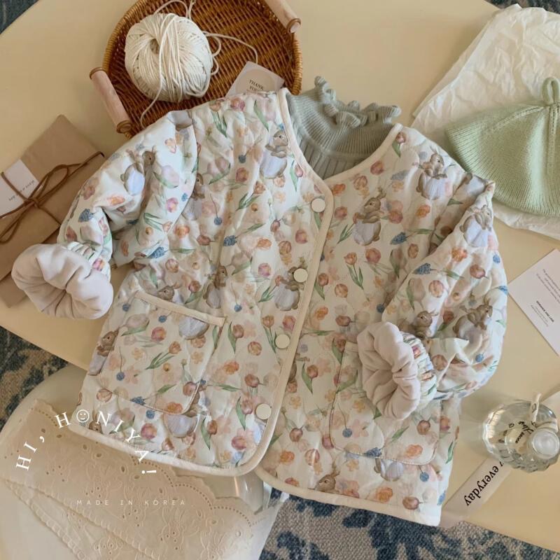 Children's New fleece-lined Thickened Plaid Coat for Boys and Girls Baby's Autumn and Winter Outer Wear Cotton-padded Clothes for Children's Loose Coat Trendy