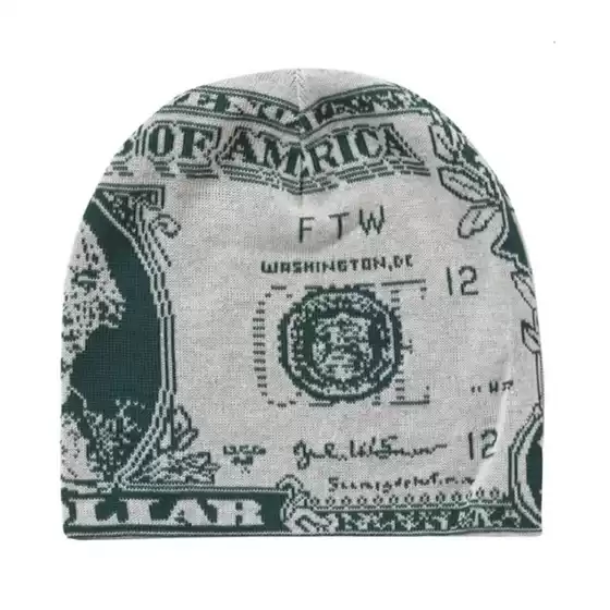 European and American Cross-Border Creative Dollar Hat Personalized Printed Pattern Dollar Dollar Sports Outdoor Warm Hat