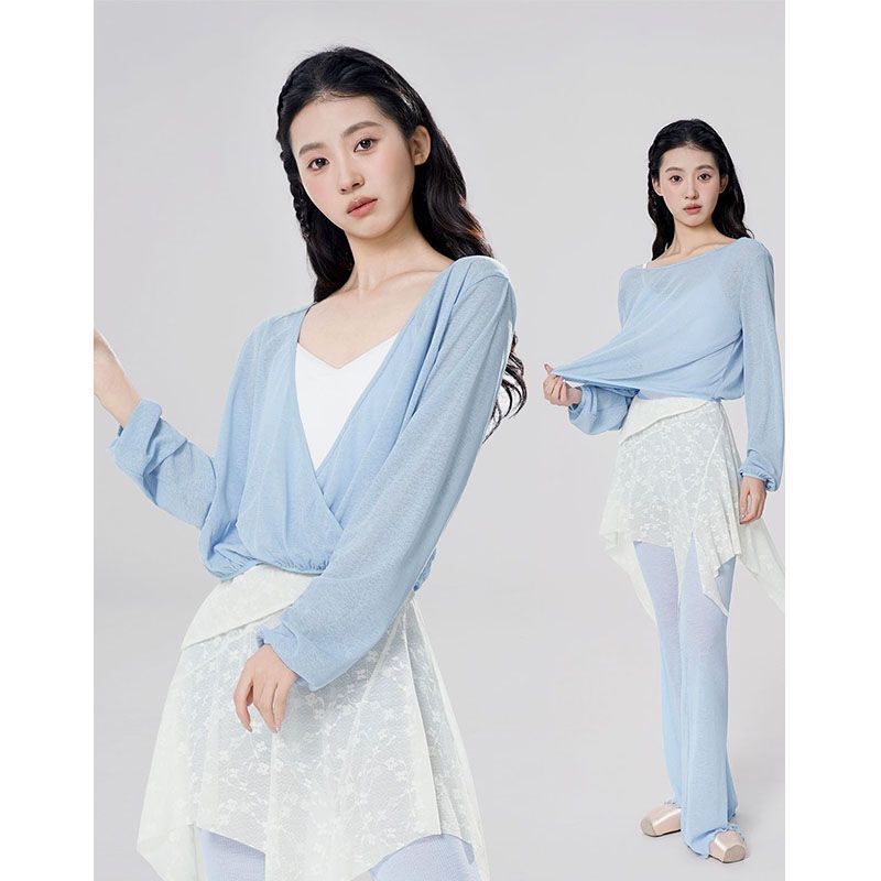Dance Clothing Blouse Women's Autum New Modern Dance Practice Clothing Top Ballet Long-Sleeved Chinese Classical Dance Suit