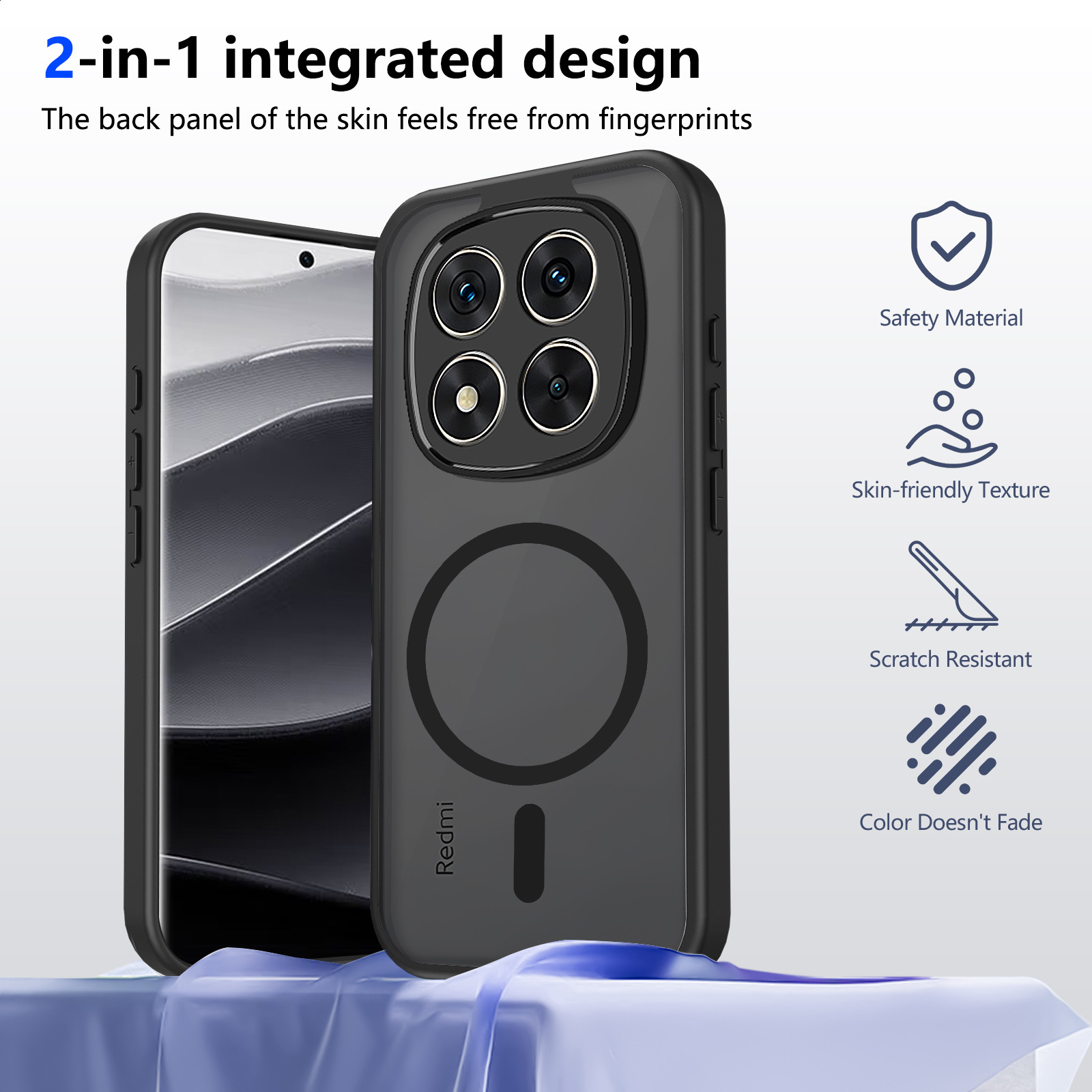 Suitable for Redmi note17pro Turbo5 mobile phone case with matte magnetic suction for Redmi 17 A5 cross-border foreign trade