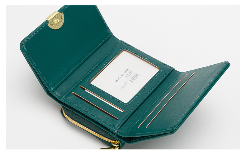 Frau Einfarbig Pu-Leder Reißverschluss Schnalle Brieftaschen display picture 4